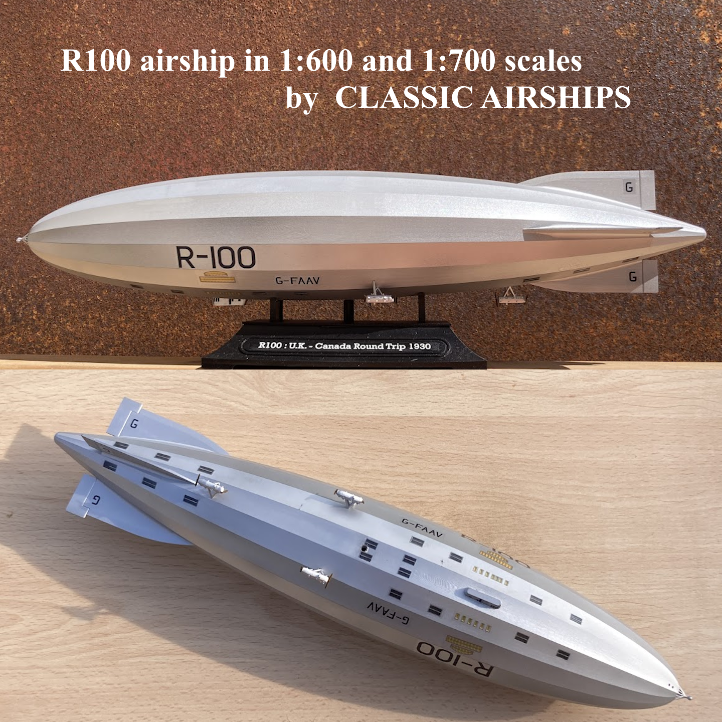 R100 Airship decals, 1:600 AND 1:700 scale