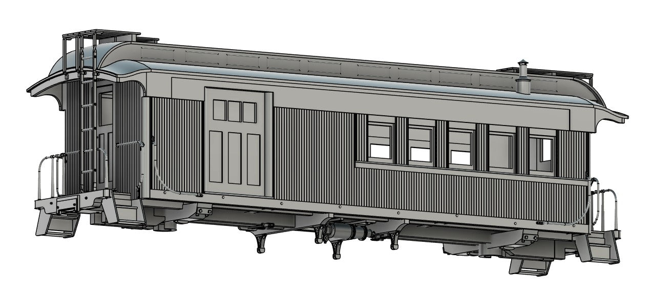 SJP.Ca401C Southern Pacific narrow-gauge caboose 401 passenger roof-pre 1952 rebuild-