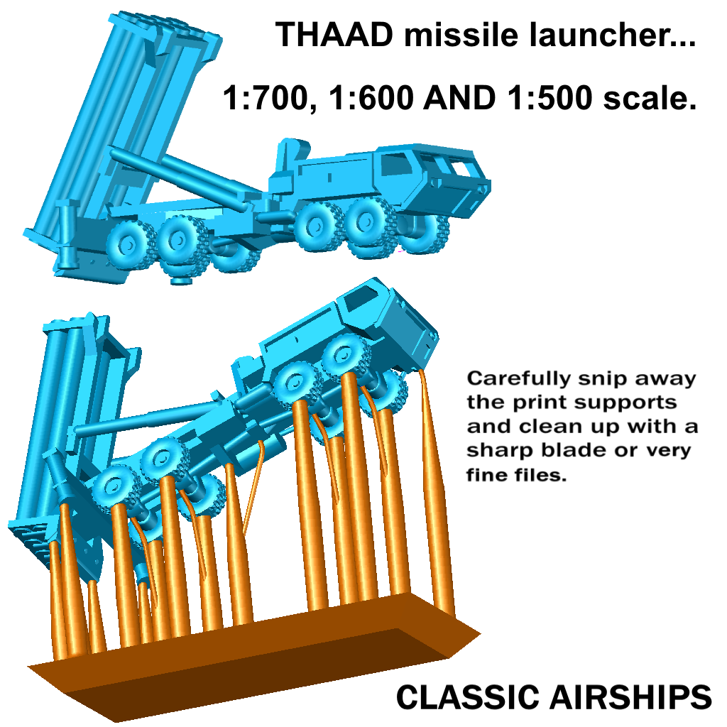 THAAD missile interception system in 1:700, 1:600 or 1:500 scale