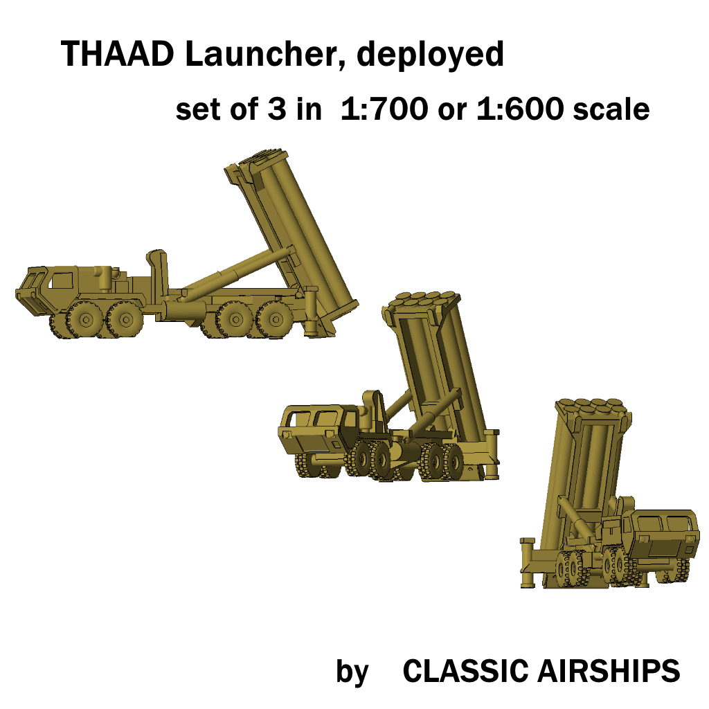 THAAD launcher vehicle, set of 3 in 1:700 or 1:600 scale