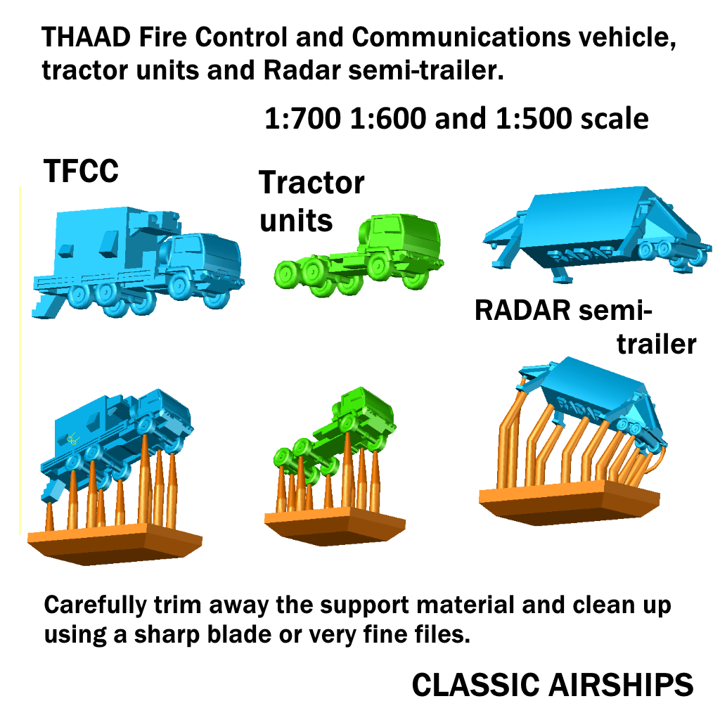 THAAD missile interception system in 1:700, 1:600 or 1:500 scale