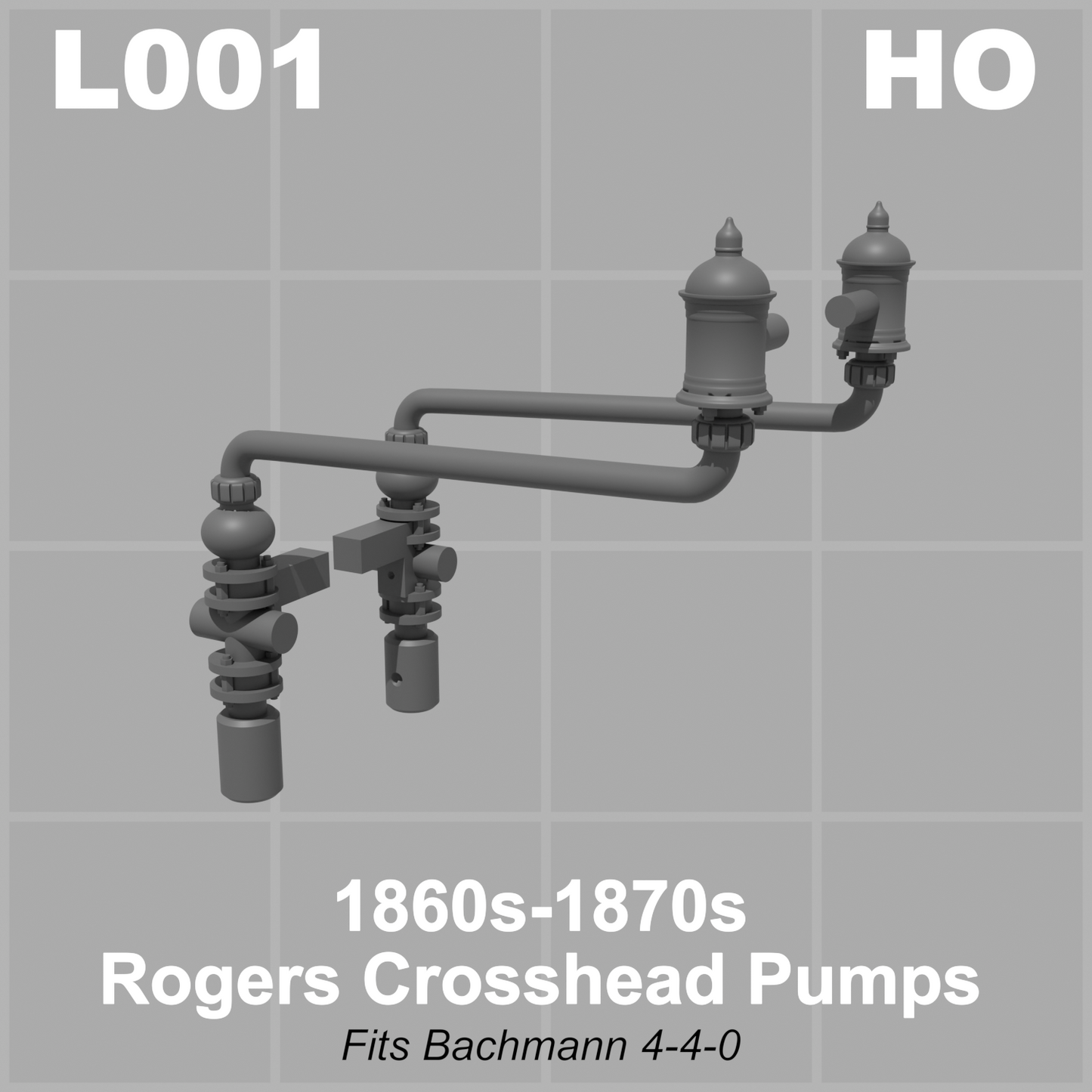 1860s Rogers Locomotive Crosshead Pumps - HO