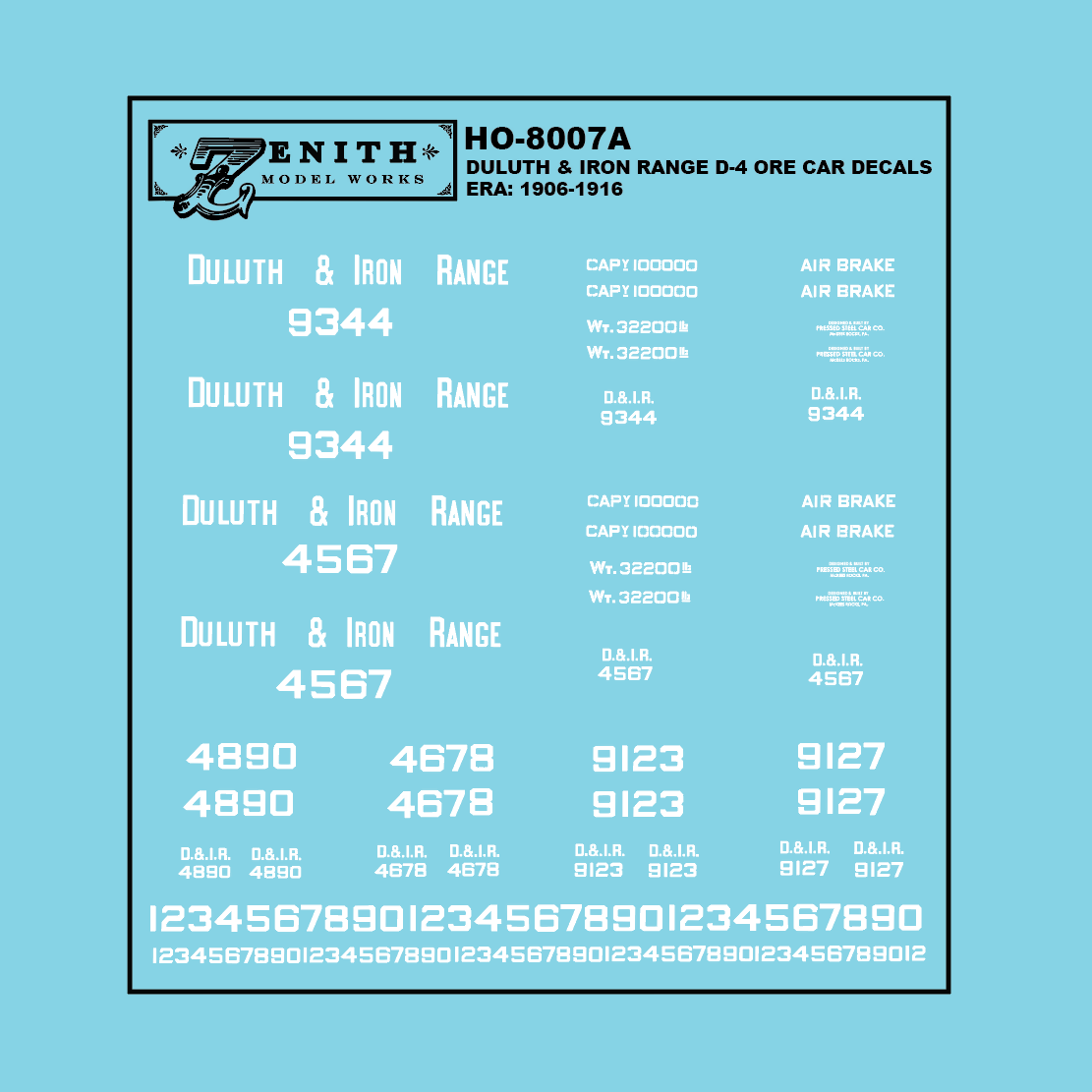 Duluth & Iron Range D-4 Ore Car Decals, 1906-1938