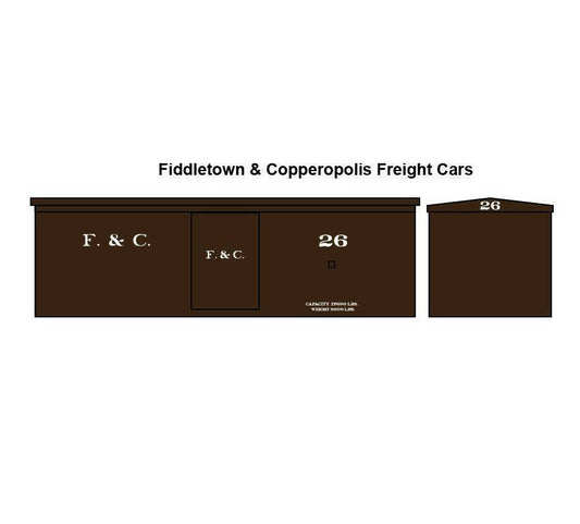 Fiddletown & Copperopolis Freight Car Decal Set HO, S, O