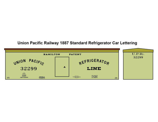 Union Pacific 1887 Standard Refrigerator Car Decal Set HO