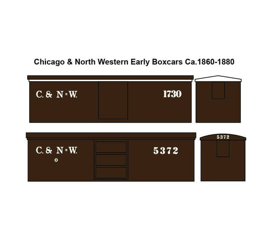 GBC-B015 Chicago & North Western Early Boxcars Decal Set