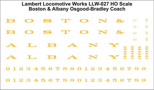 LLW B&A As Delivered Osgood Bradley Lettering, HO and O Scale