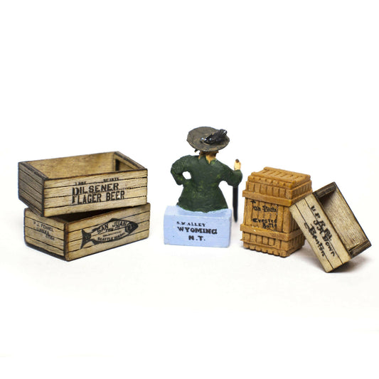 Crate and Box Branding and Scribbles HO Scale Decal Set HO